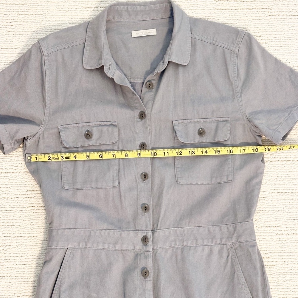 OUTERKNOWN S.E.A. Women’s S Dark Grey Utility Jumpsuit Short Sleeve Linen Blend - Picture 8 of 16